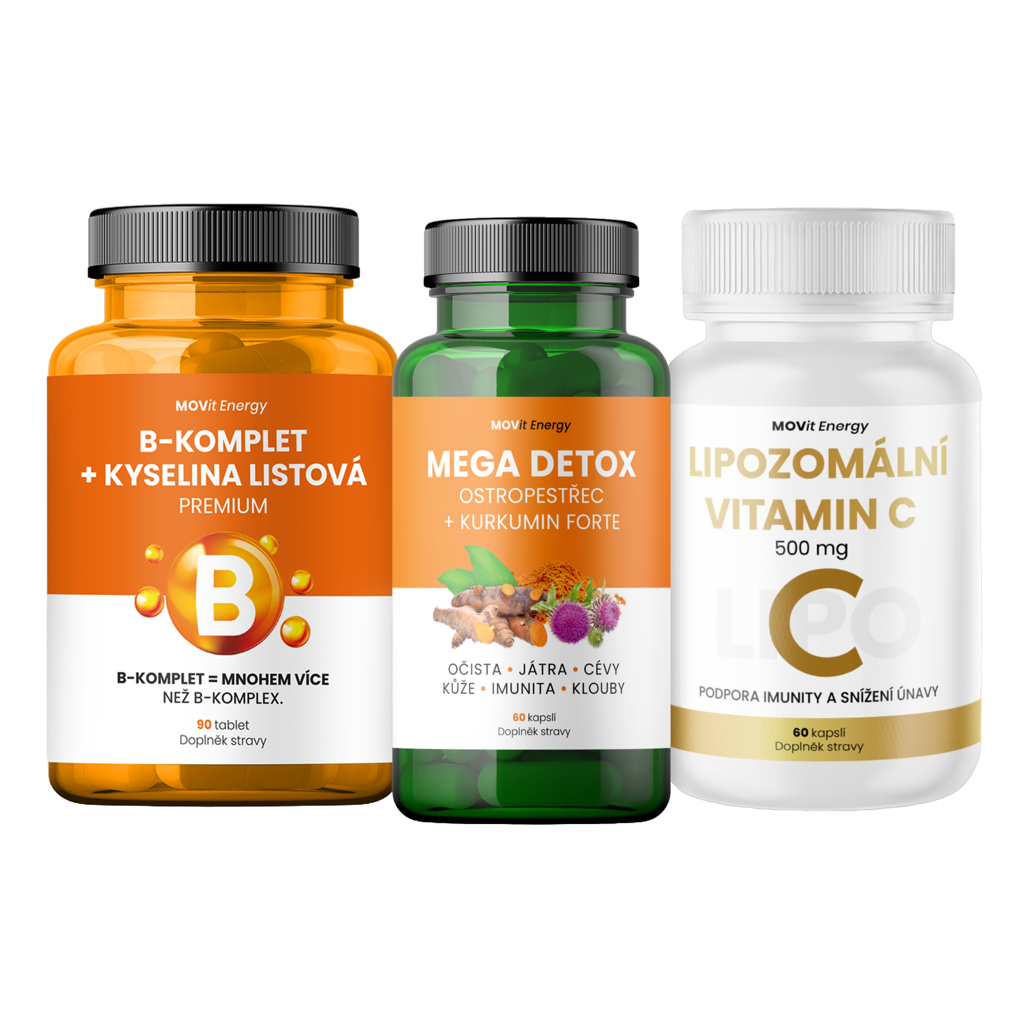 Metabolický restart (B-komplet, Ostropestřec, Vitamin C)