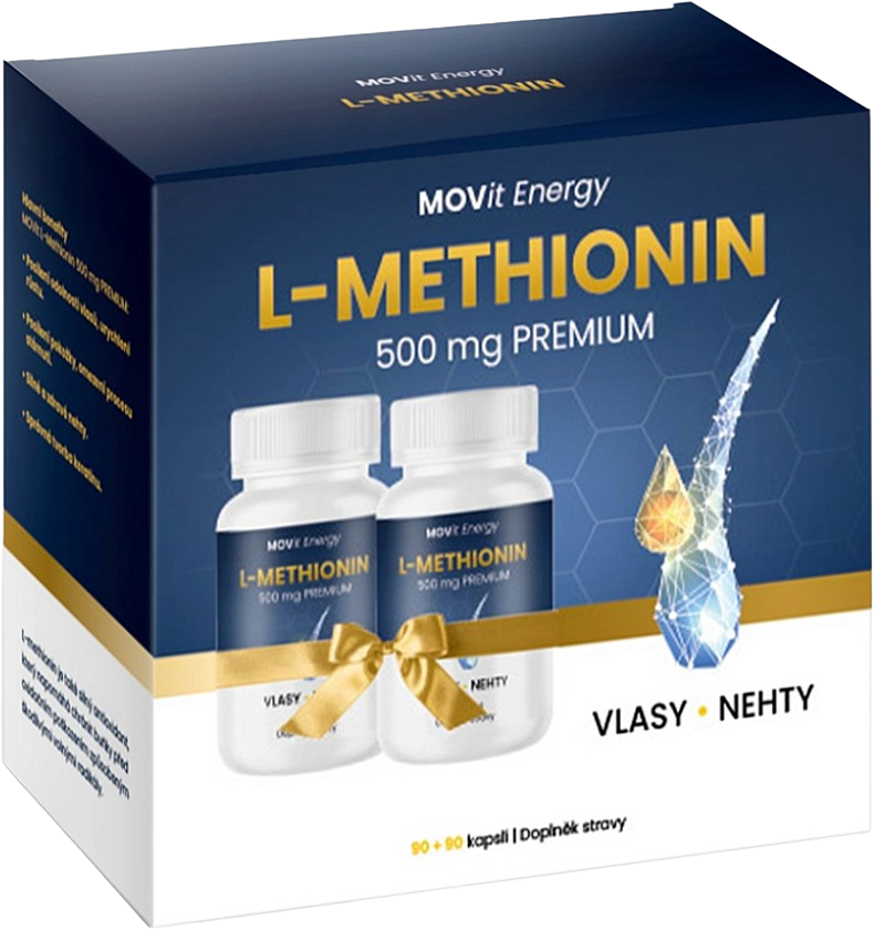 Dárkové balení L-Methionin PREMIUM 500 mg, 90+90 veganských kapslí