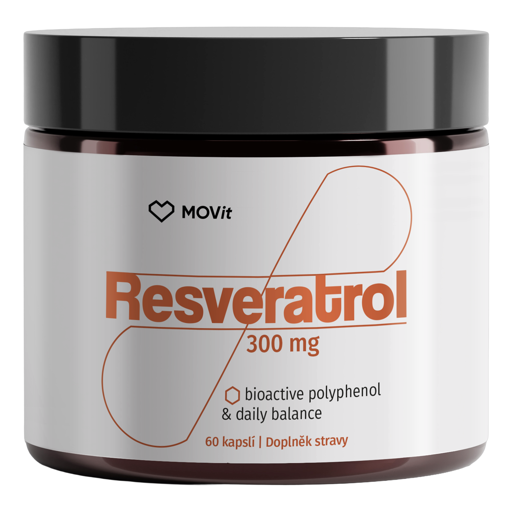 MOVit Longevity Resveratrol 300 mg, 60 kapslí