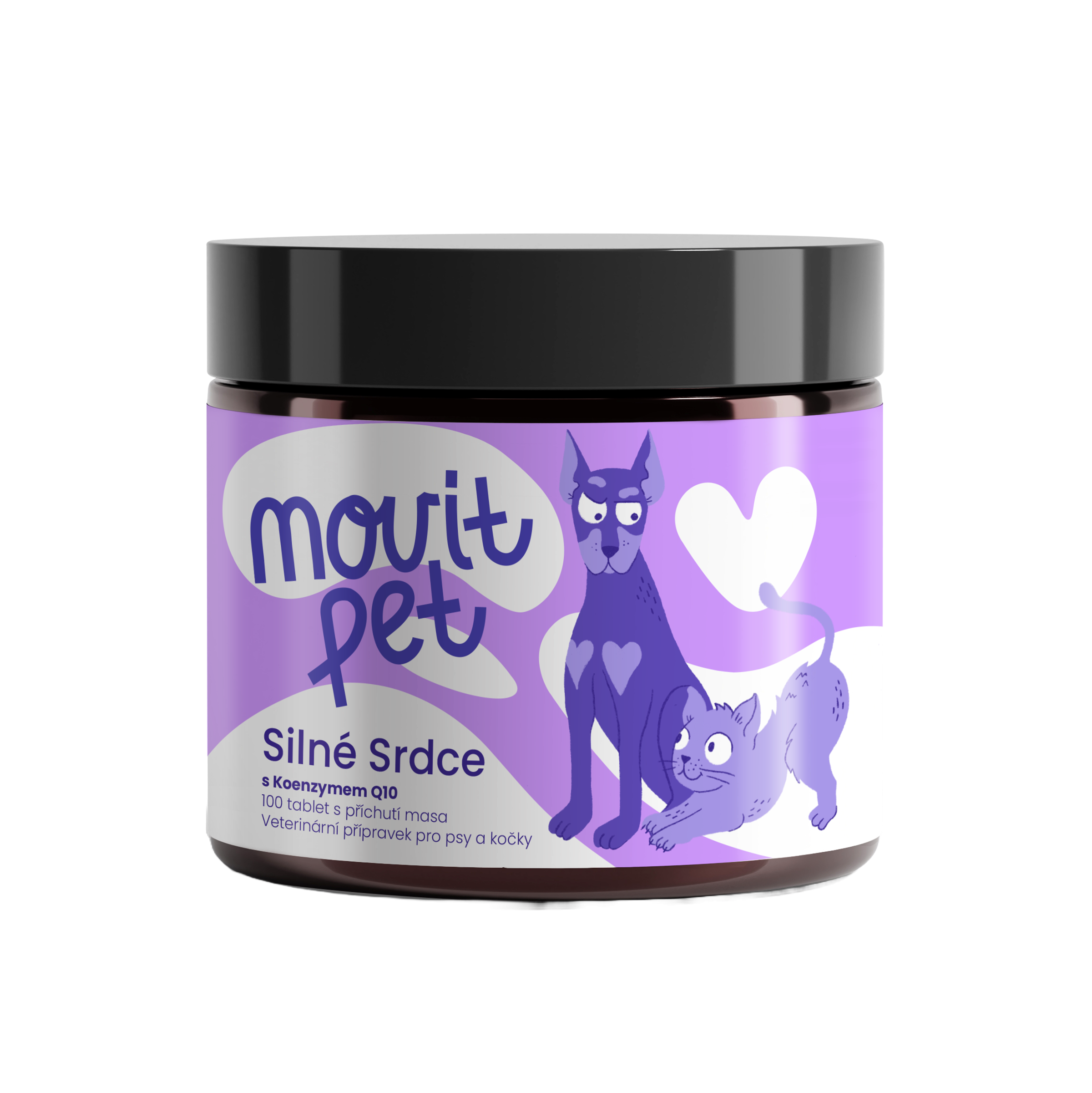 MOVit PET Silné Srdce s koenzymem Q10, 100 tablet s příchutí masa