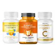 Silná imunita (Omega 3+D3+K2, B-komplet, Vitamin C)