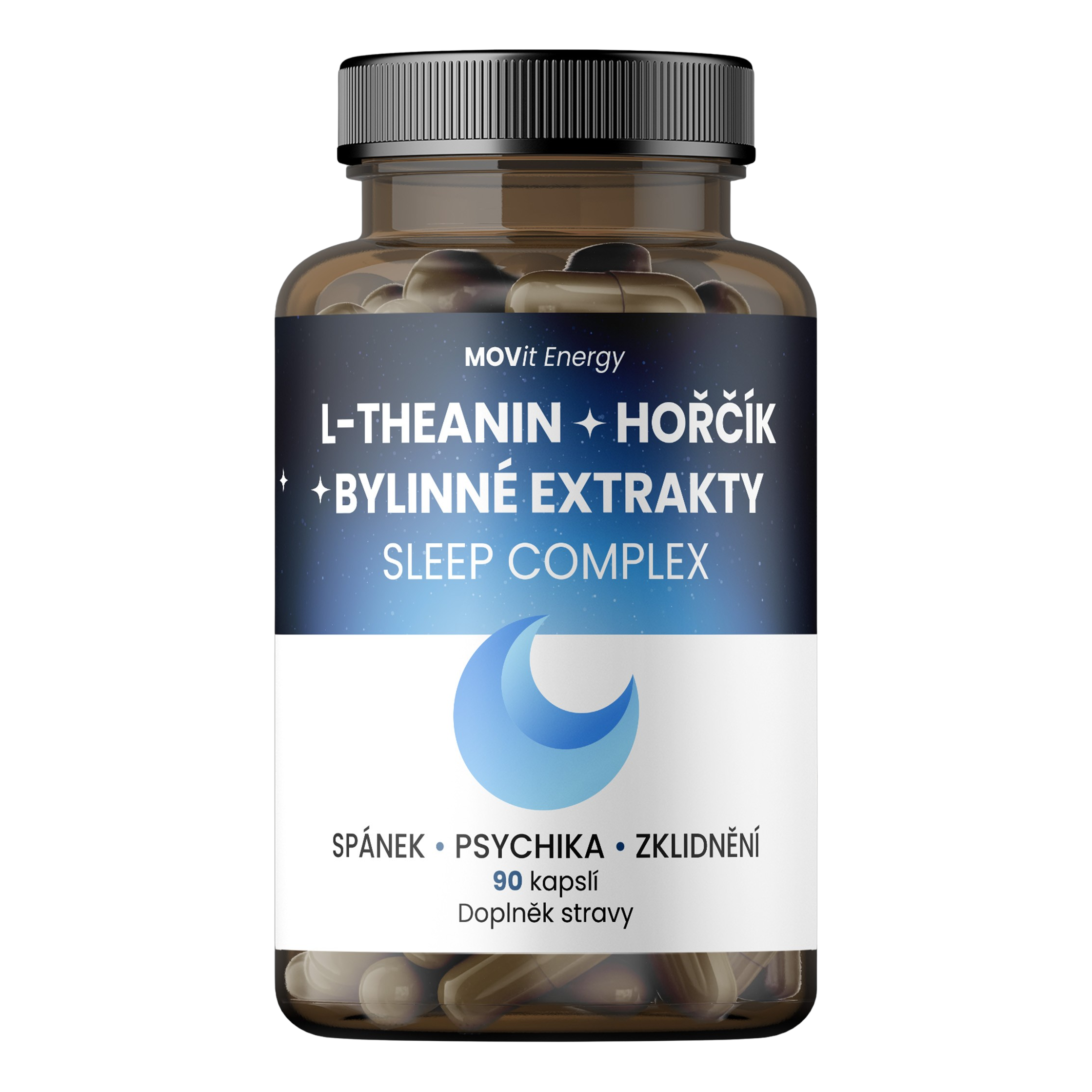 Sleep Complex L-Theanin + Hořčík + Bylinné extrakty, 90 kapslí
